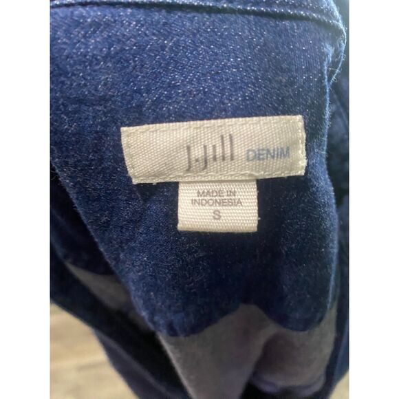 J Jill Stretch Denim Dress Roll Tab Sleeve Size Small - Picture 3 of 4